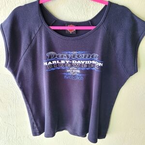 Harley Davidson Wmns Sz XL Black Bikeweek 2006 With Bruce Rossmeyers Logo